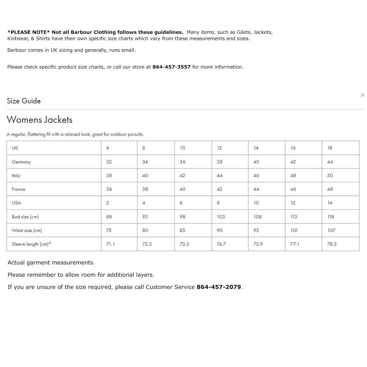 Barbour bedale sizing online