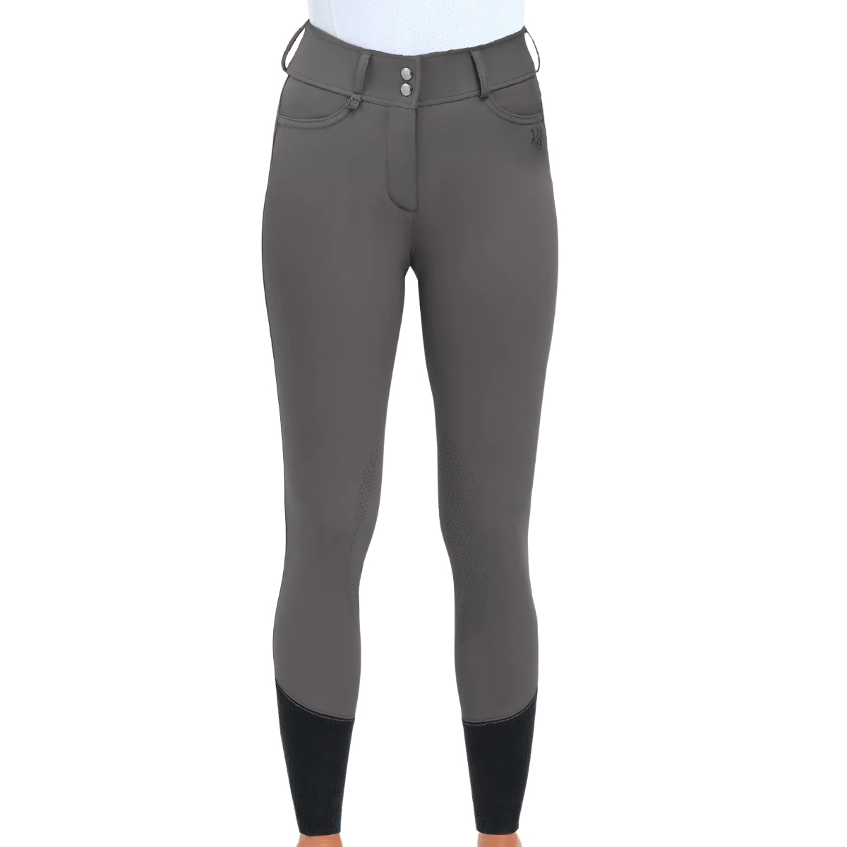 RJ Classics Women's Olivia Knee Patch Breeches-Grey Shadow-Front View