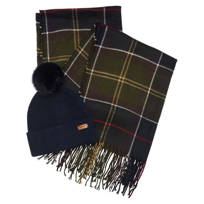 Barbour Dover Beanie & Hailes Scarf Gift Set