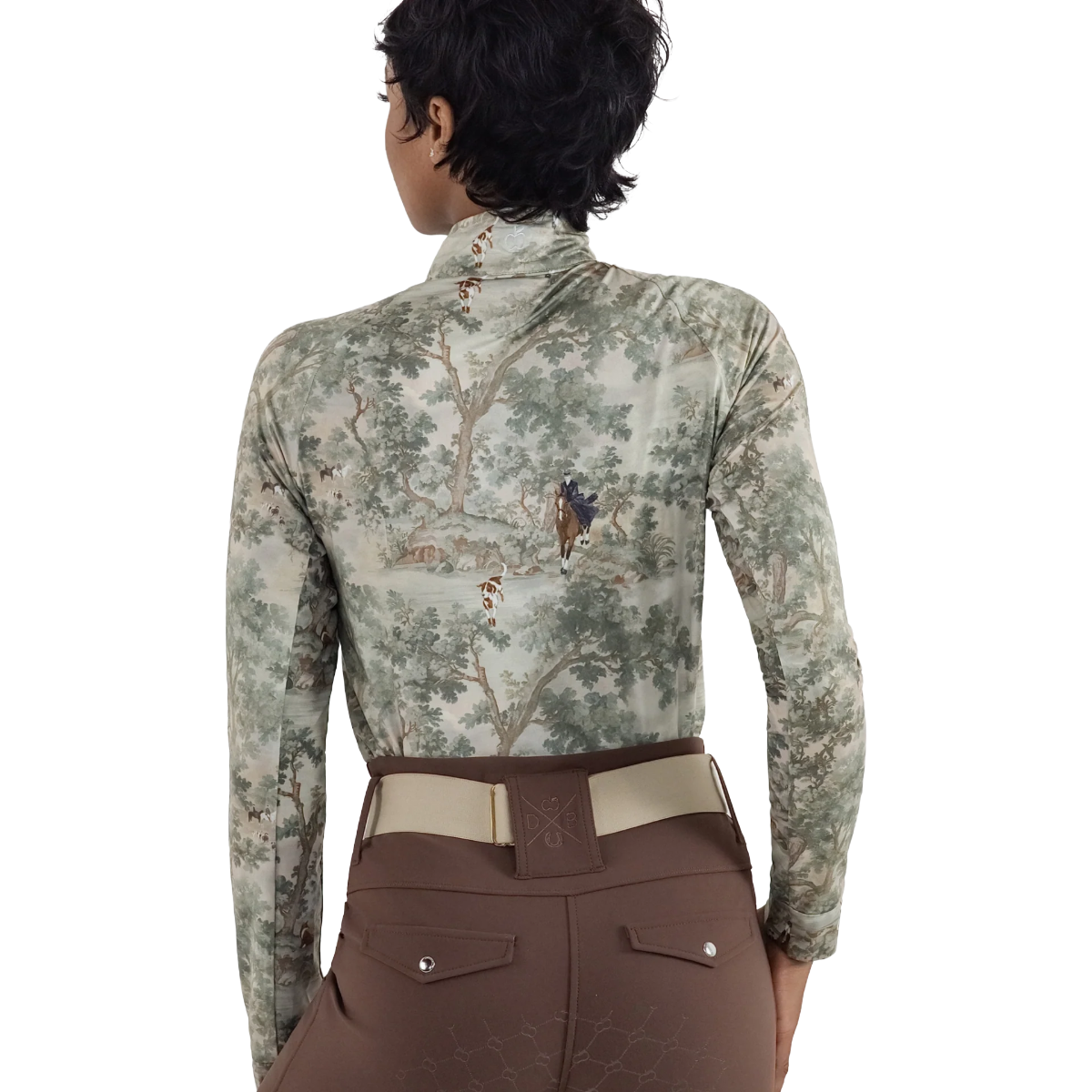 Dapplebay Women's Hunt Tapestry 1/4 Zip Long Sleeve Riding Top