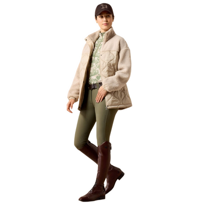 Ariat Women's Sherpuff Jacket model view in Chateau Grey