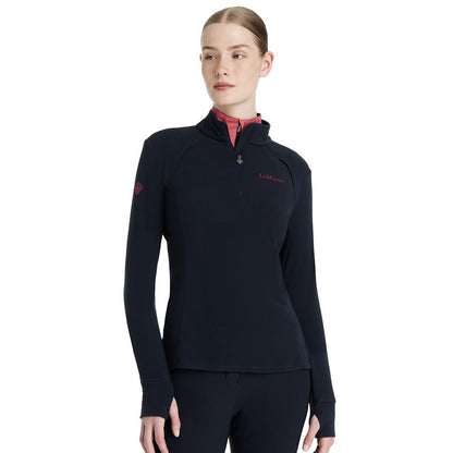 LeMieux Women's Frances Quarter Zip Fleece-Navy-Front View
