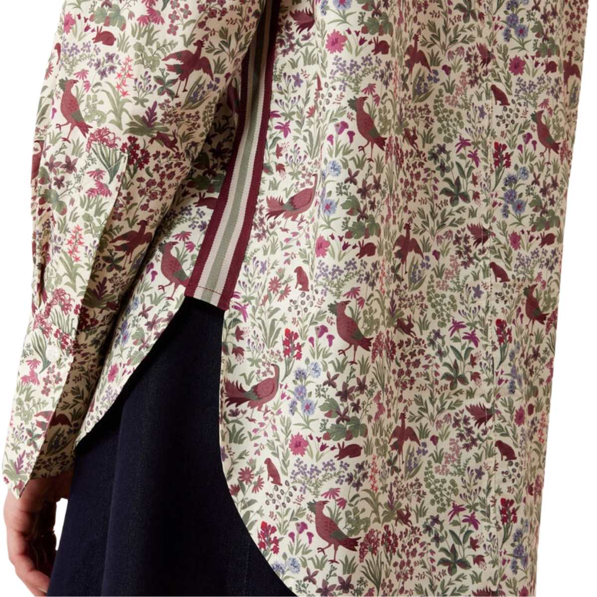 Ariat Women's Wolseley Long Sleeve Shirt model view in Bird Print