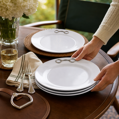 Arthur Court Designs - Equestrian Bit Melamine Lunch Plates - Set of 4