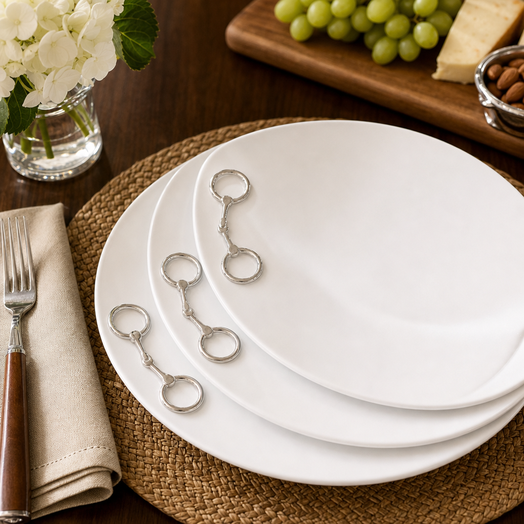 Arthur Court Designs - Equestrian Bit Melamine Lunch Plates - Set of 4