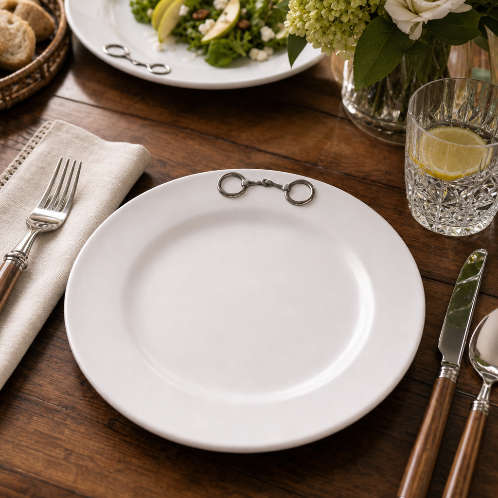 Arthur Court Designs - Equestrian Bit Melamine Lunch Plates - Set of 4