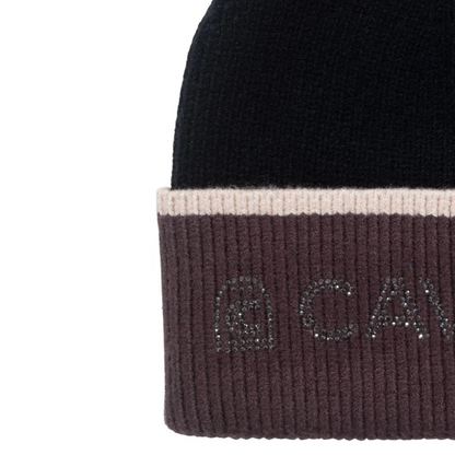Cavallo Women's Cavaldina Knitted Hat-Black-Logo View