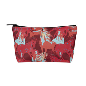 AWST Int'l Colorful Horses Cosmetic Pouch