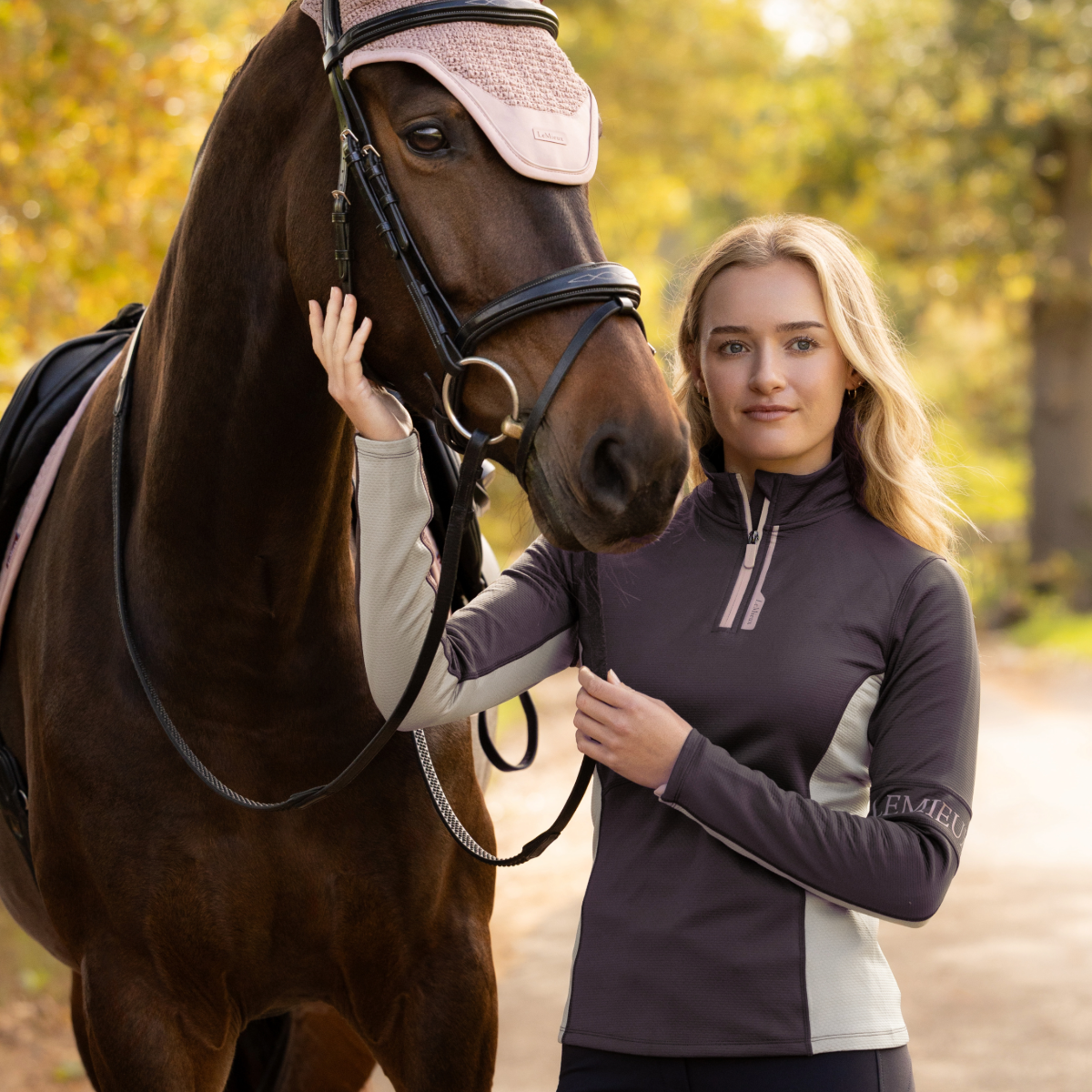 LeMieux Women's Matilda Mid Layer-Cocoa-Front View