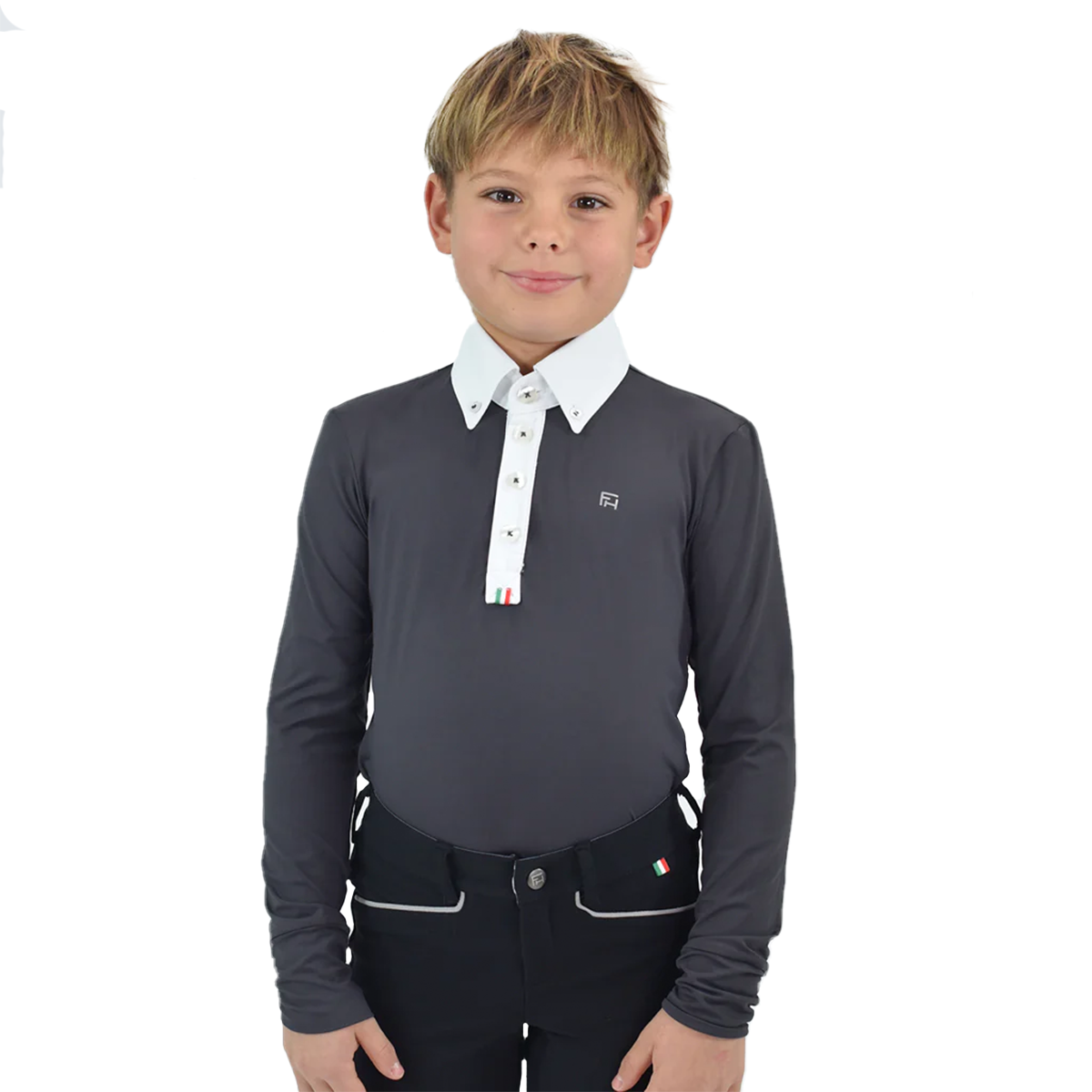 For Horses Boy's Jr Toby Long Sleeve Show Shirt