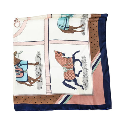 AWST Int'l Horses in Blankets 100% Silk Scarf