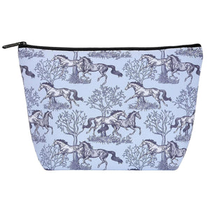 AWST Int'l "Lila" Blue Toile Cosmetic Bag