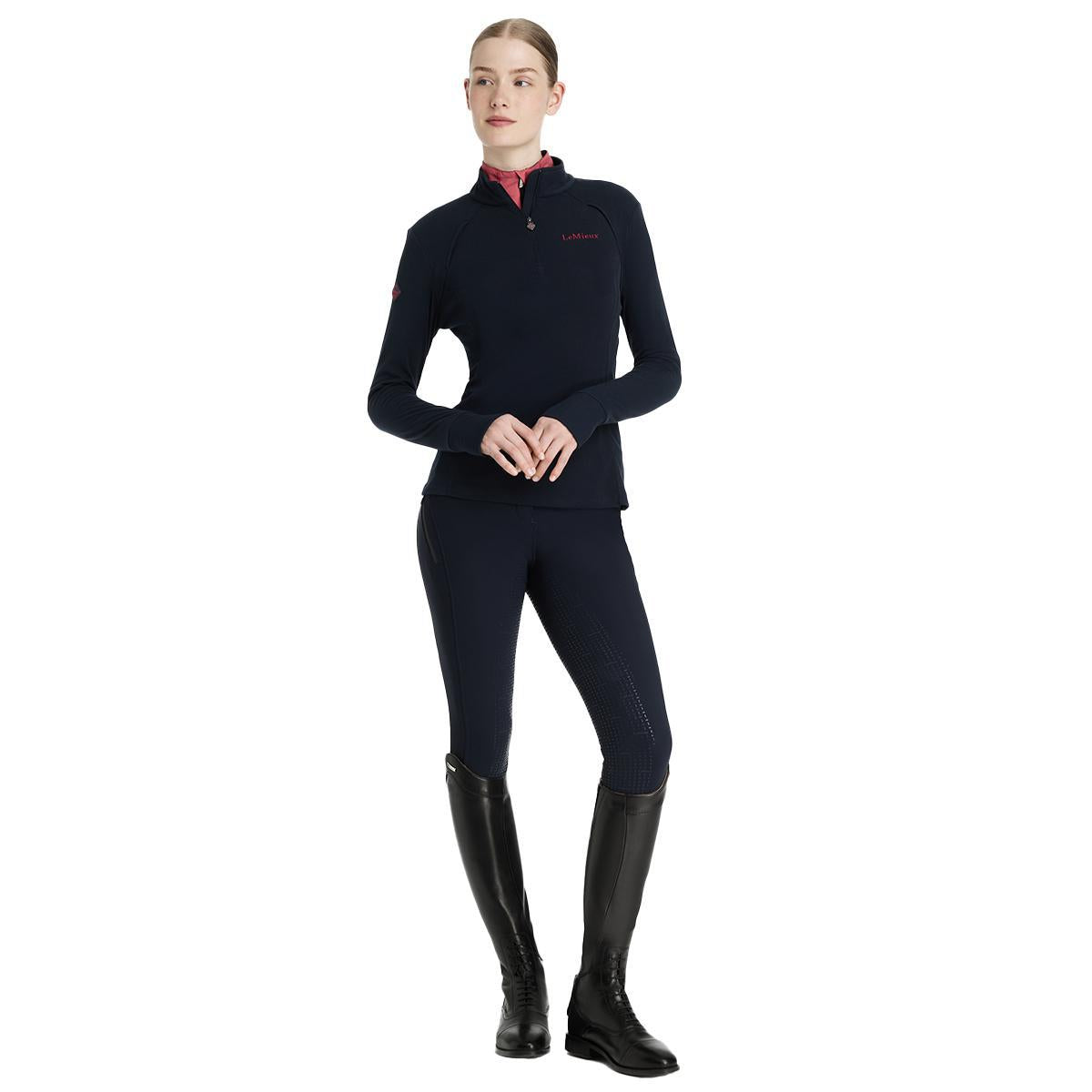 LeMieux Women's Frances Quarter Zip Fleece-Navy-Front View