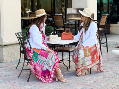 Stacy Bradley Design - Silk Dress - Pink Horse