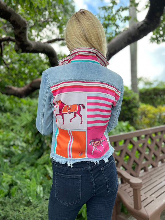 Stacy Bradley Design, The Light Denim Jacket - Pink Horse