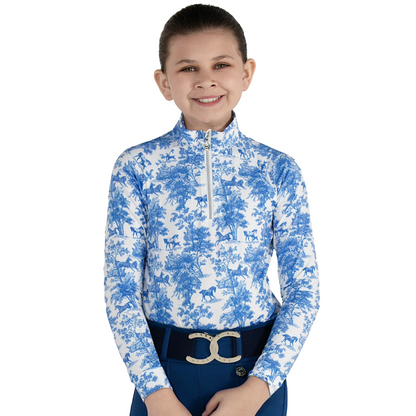 Dapplebay Junior Equestrian Toile 1/4 Long Sleeve Riding Top