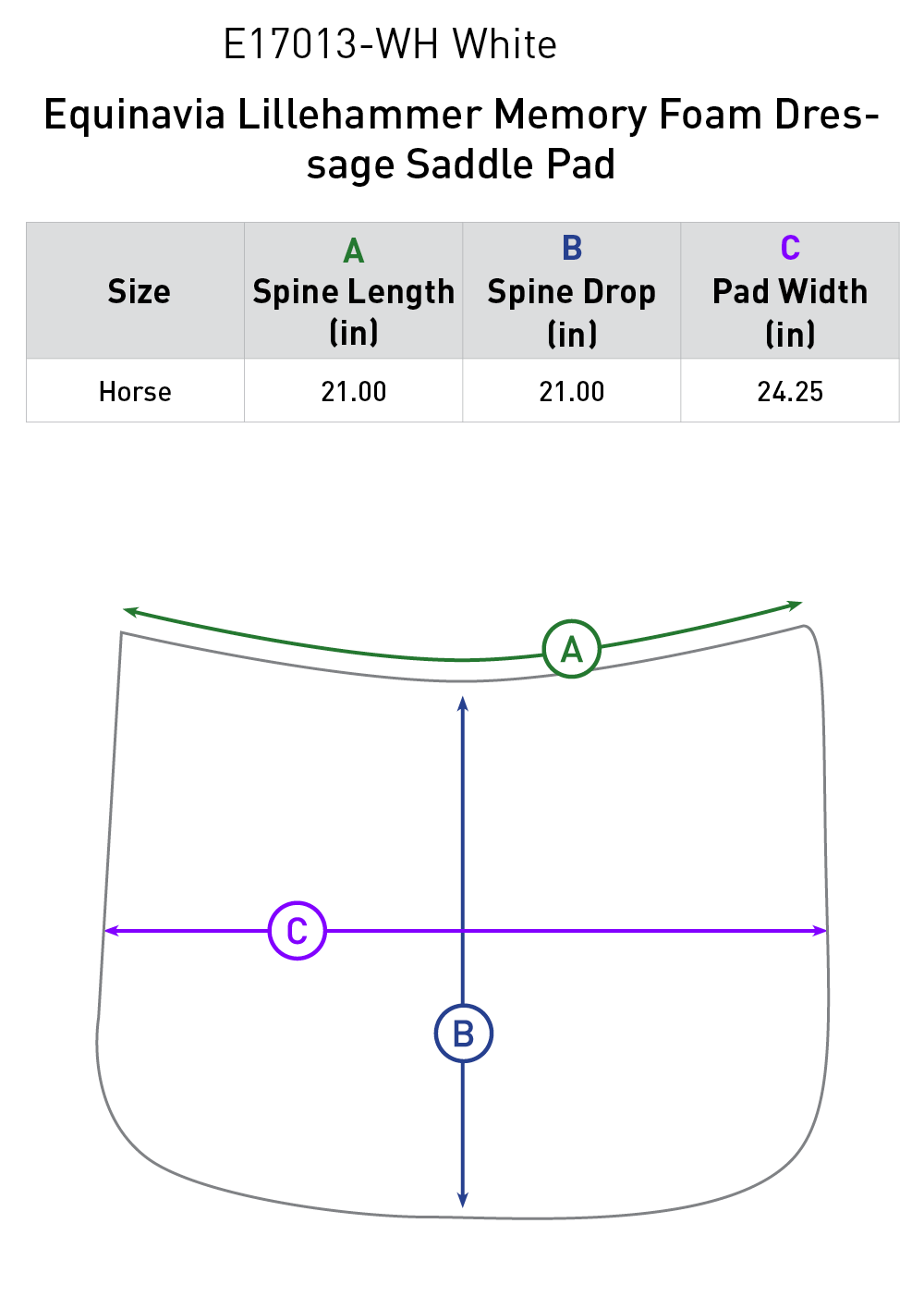 Equinavia Lillehammer Memory Foam Dressage Saddle Pad