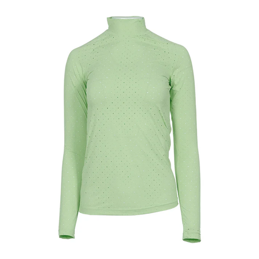 Dapplebay Women's Aircut Mock Neck Long Sleeve Top