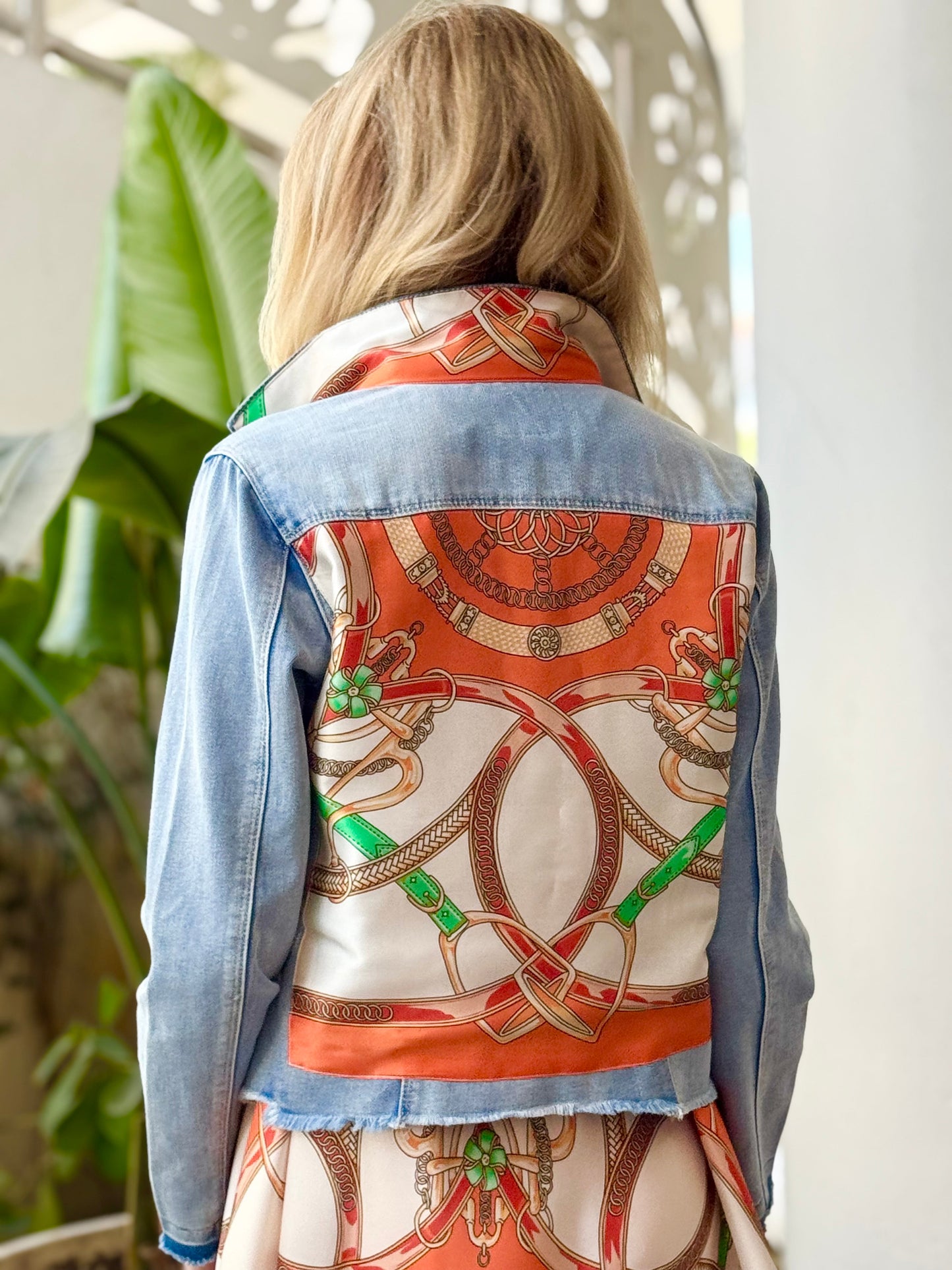 Stacy Bradley Design, The Light  Denim Jacket - Orange Stirrup