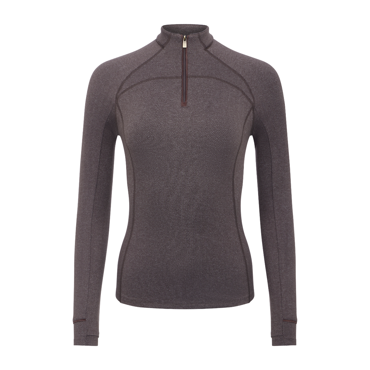 LeMieux Women's Heritage Herringbone Base Layer-Cocoa-Front View