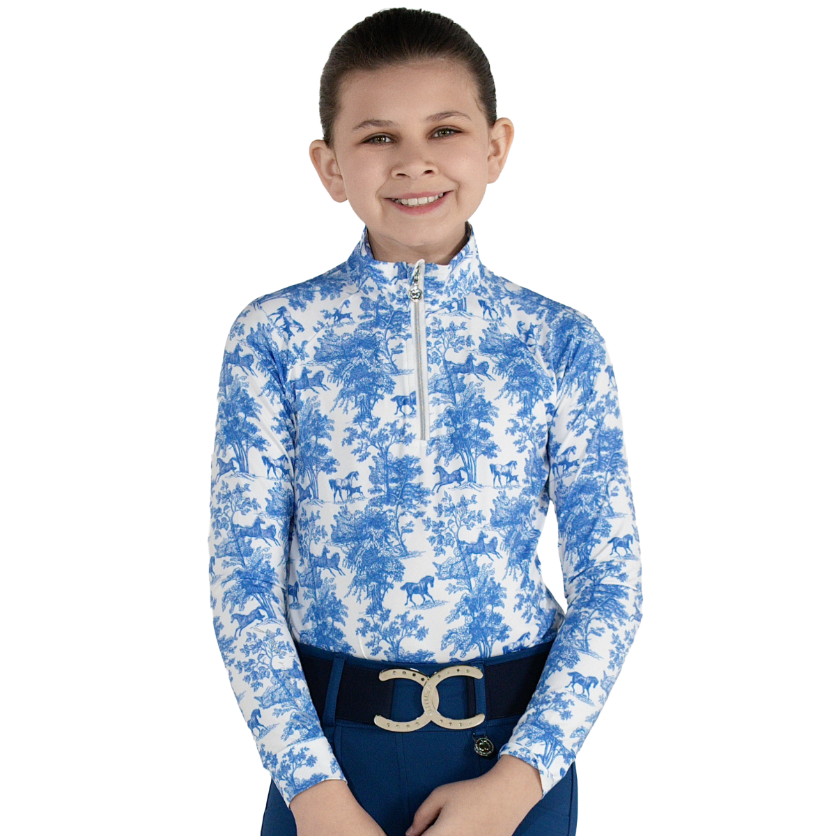 Dapplebay Junior Equestrian Toile 1/4 Long Sleeve Riding Top