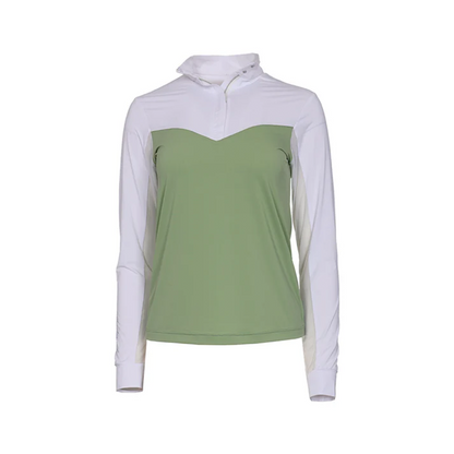 Dapplebay Women's Lady 1/4 Zip Long Sleeve Show Shirt