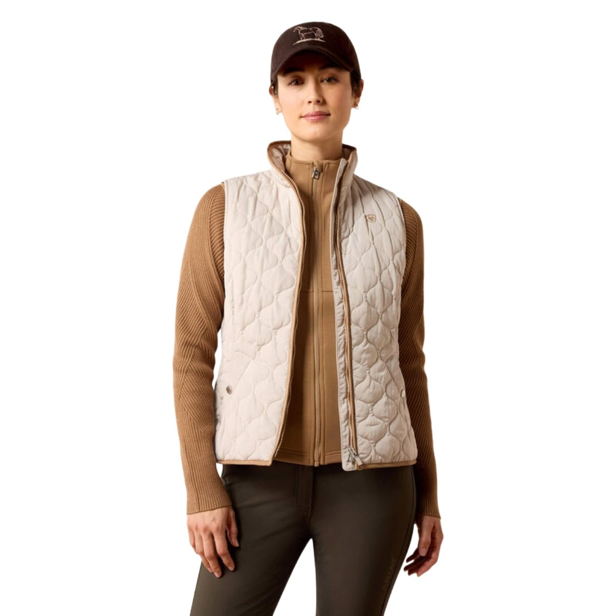 Ariat Women's Ashley 2.0 Insulated Vest model view in Chateau Grey