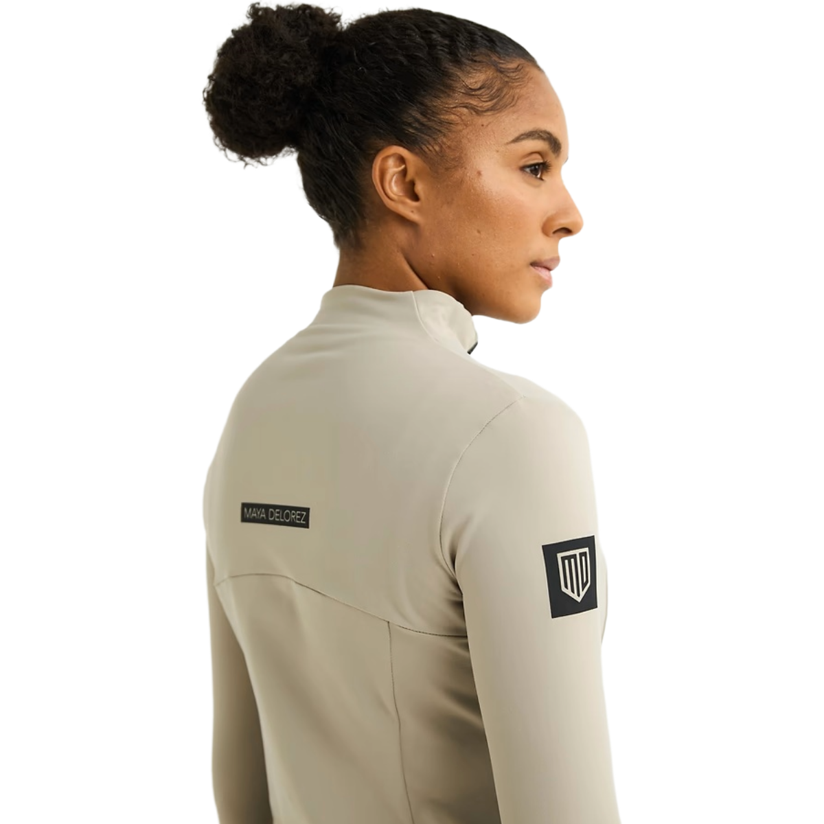 Maya Delorez Women's Silhouette Sports Jacket-Beige-Logo View