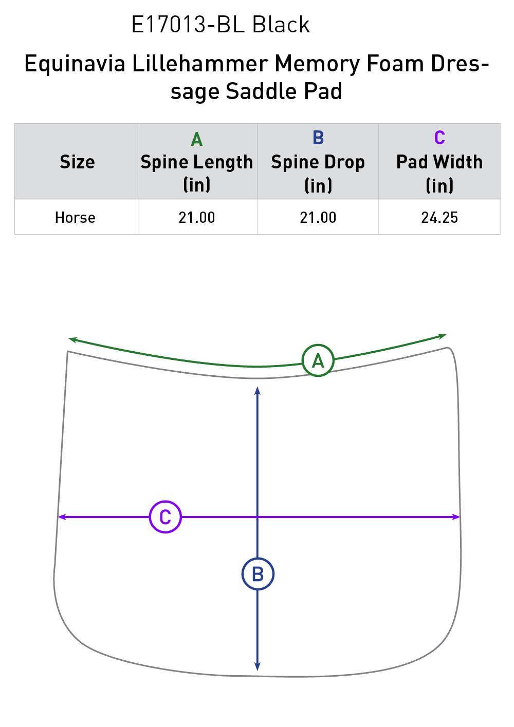 Equinavia Lillehammer Memory Foam Dressage Saddle Pad