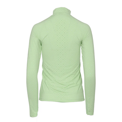 Dapplebay Women's Aircut Mock Neck Long Sleeve Top