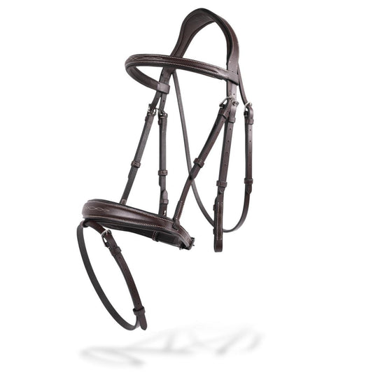 Jake Adams Padded Jumper Bridle with Removable Flash & Rubber Reins