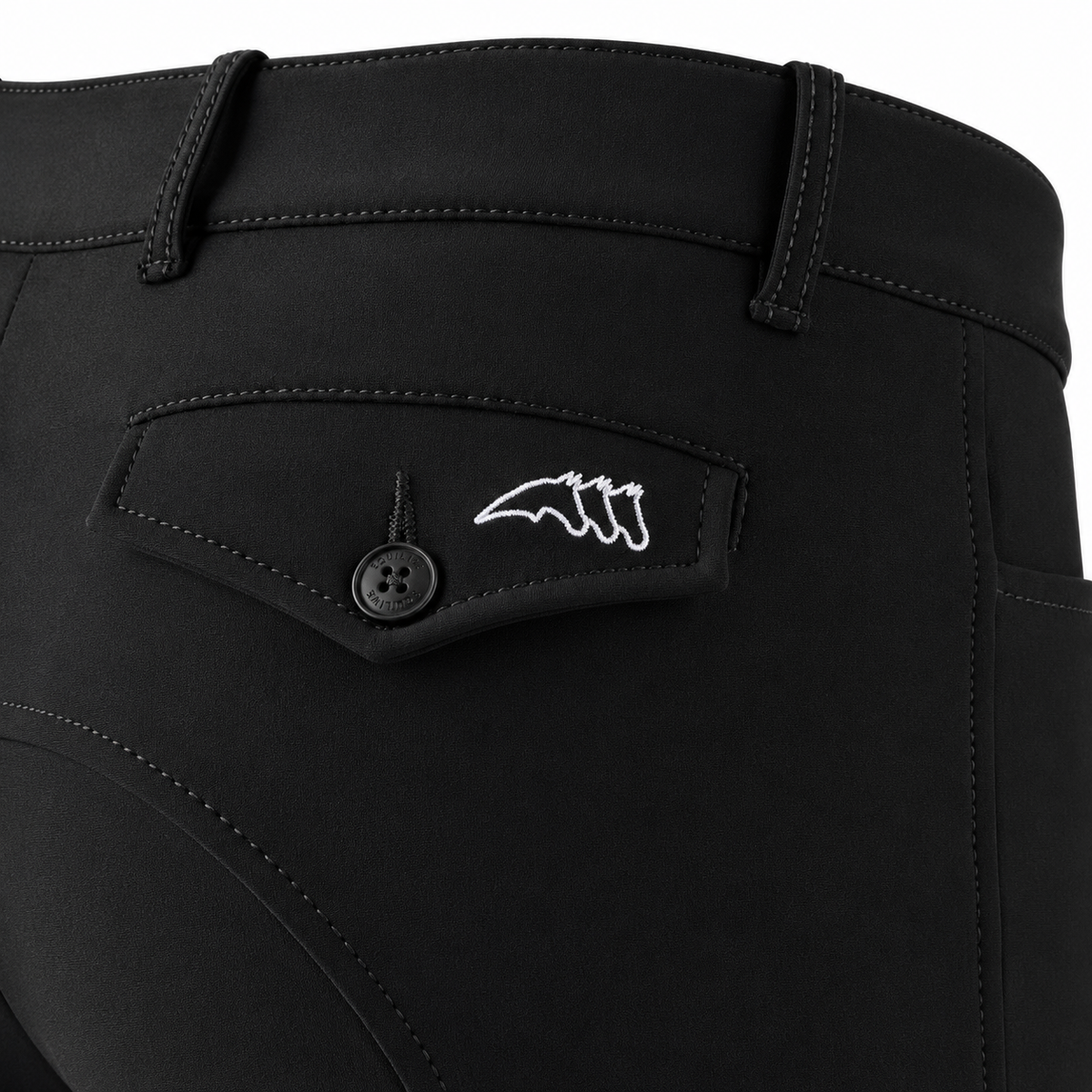 Equiline Men's Grafton B-Move Knee Grip Breeches Model View in Black