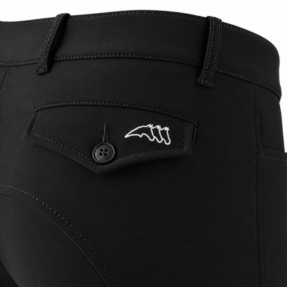 Equiline Men's Grafton B-Move Knee Grip Breeches Model View in Black