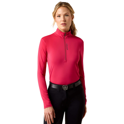 Ariat Women's Lunaveil 1/2 Zip Baselayer - Granita  - front view