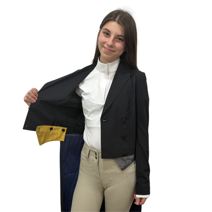 RJ Classics Women's Legacy Lite Shadbelly-Black with Blue Inner Lining-Inner Lining Front View