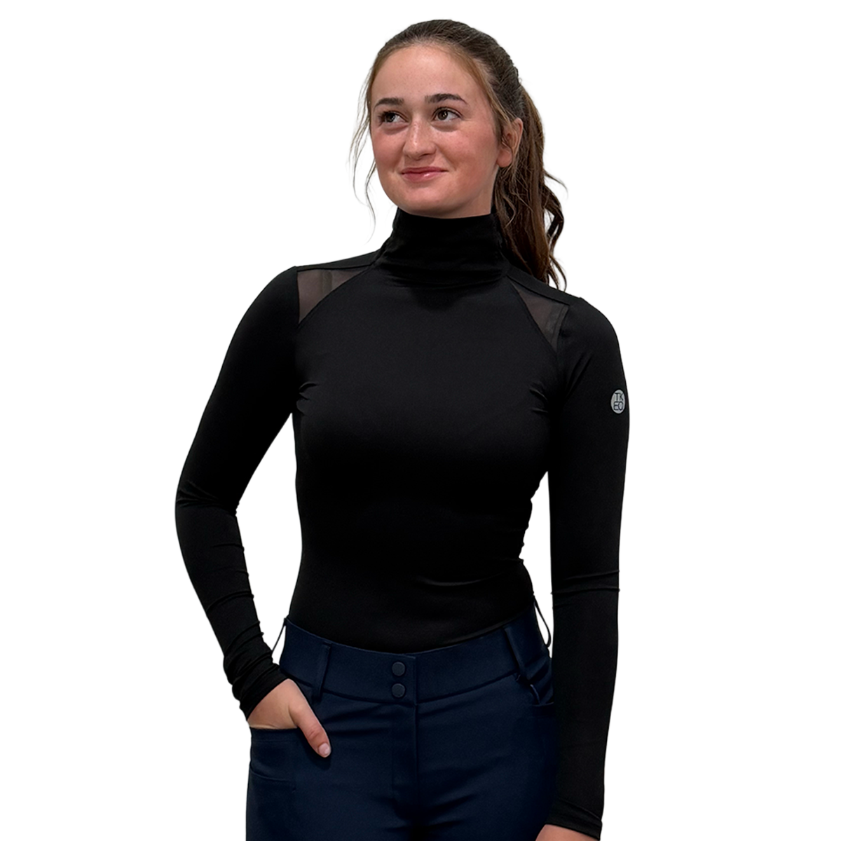 TKEQ Chloe High Collar Technical Top