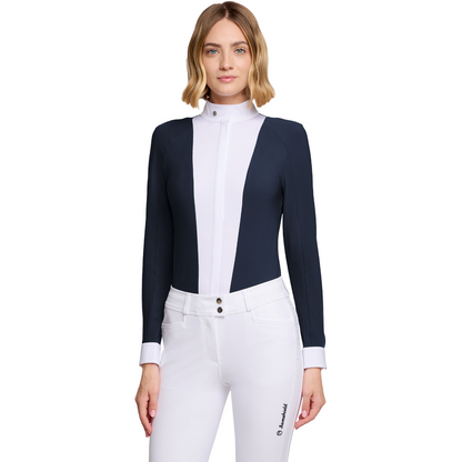Samshield Women's Lucia Sport Long Sleeve Show Shirt, navy, front model view