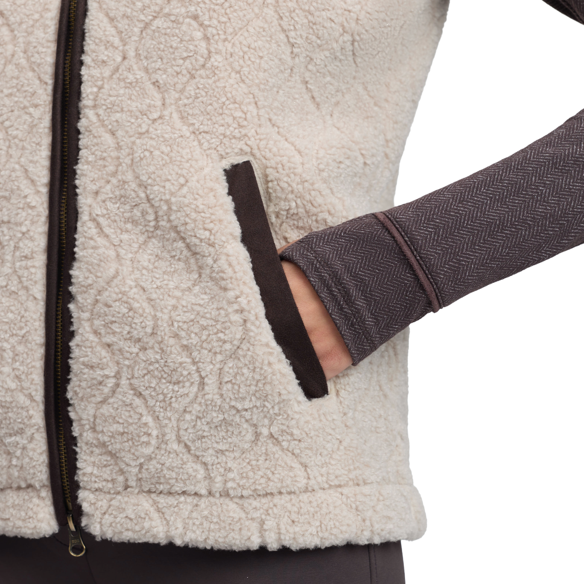 LeMieux Women's Heritage Borg Gilet-Stone-Model View