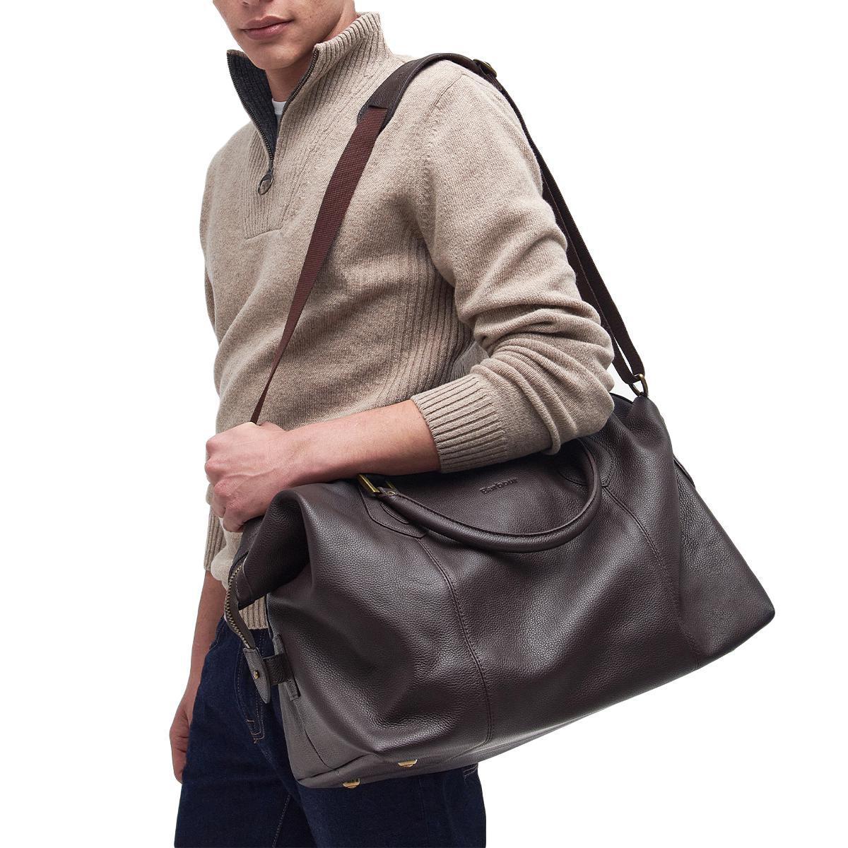 Barbour Leather Medium Travel Holdall