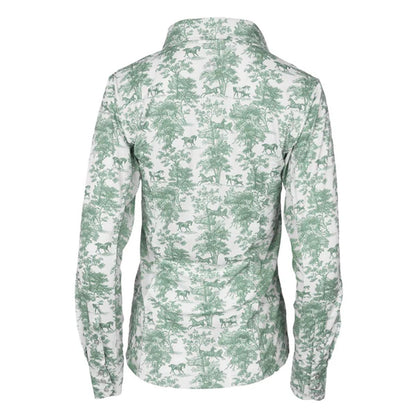 Dapplebay Women's Equestrian Toile Button Down Western Shirt