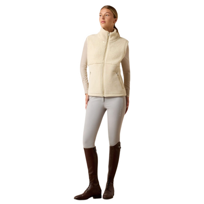 Ariat Women's Laviolette Full Zip Vest model view in Almond milk