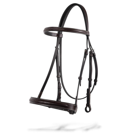 Jake Adams Raised Fancy Stitched Hunter bridle with 1" Noseband and Laced Reins