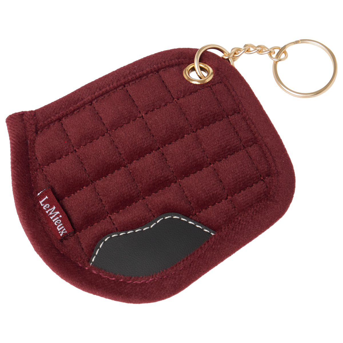 LeMieux Lustre Saddle Pad Key Ring side view in Garnet 