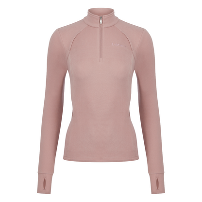 LeMieux Women's Frances Quarter Zip Fleece-Wild Rose-Front View