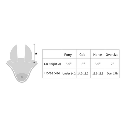 Dapplebay Hunt Tapestry Fly Veil-size chart