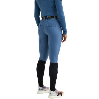 Maya Delorez Women's Half Seat Compression Breeches-Dusty Blue-Back View