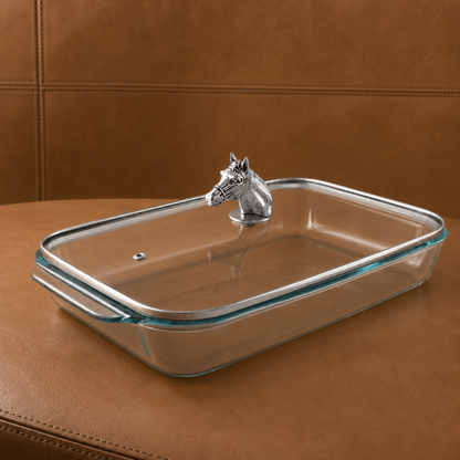Arthur Court Horse Head with Pyrex 3 quart Baking Dish