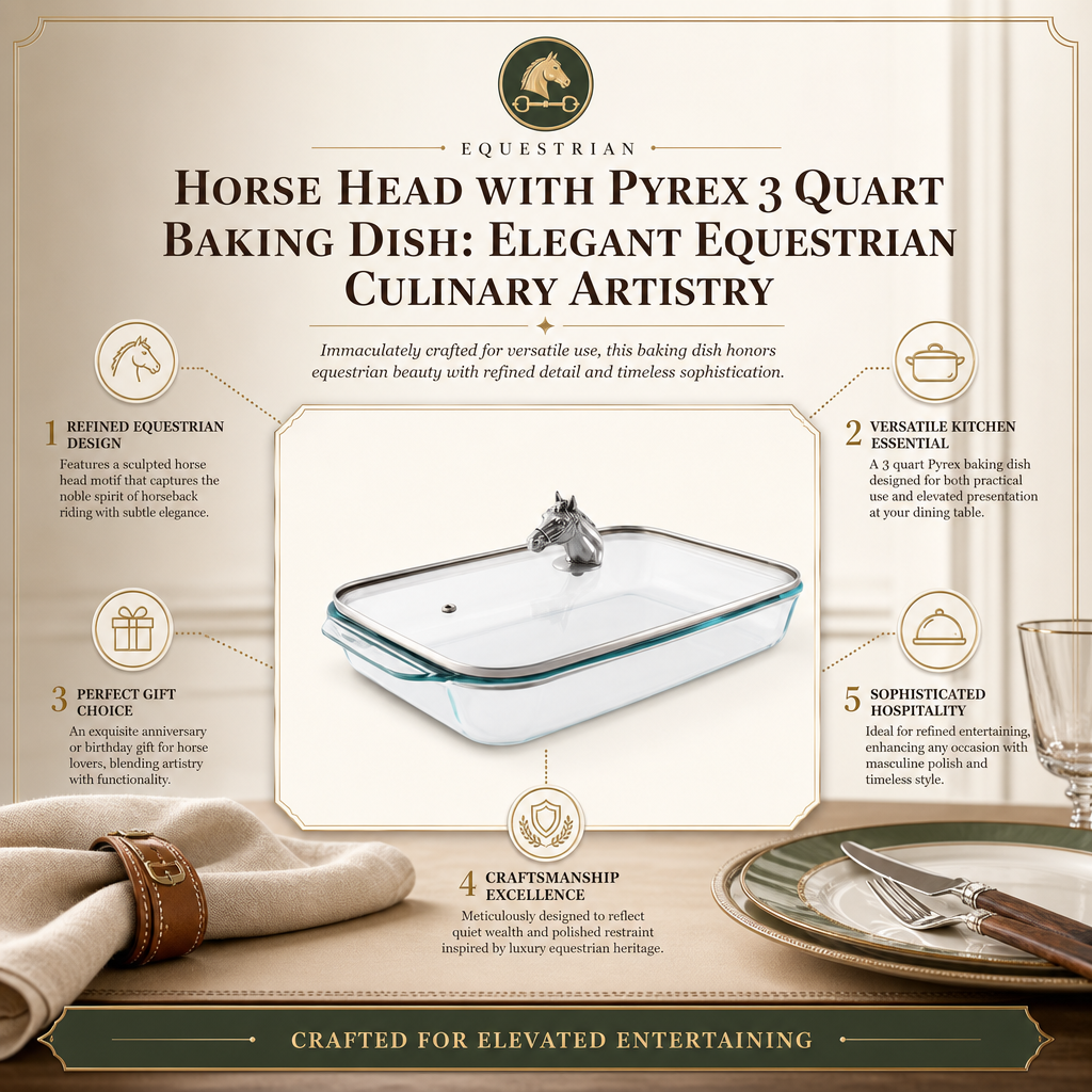 Arthur Court Horse Head with Pyrex 3 quart Baking Dish