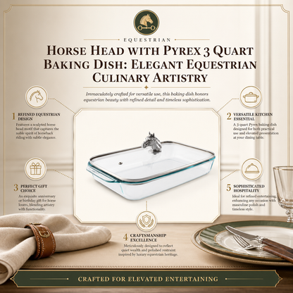 Arthur Court Horse Head with Pyrex 3 quart Baking Dish