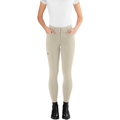 Ego7 Women's Dressage CA Breeches Model View in Beige